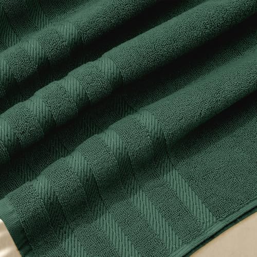 Hearth & Harbor Bath Towels for Bathroom - 100% Ring Spun Cotton Luxury Bathroom Towels - Soft & Highly Absorbent Bath Towels Set, 6 Piece Set, Hunter Green