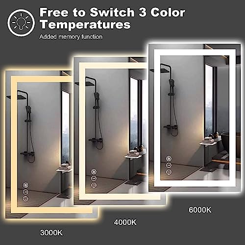 Amorho LED Bathroom Mirror 48"X30" with Front Light and Backlit
