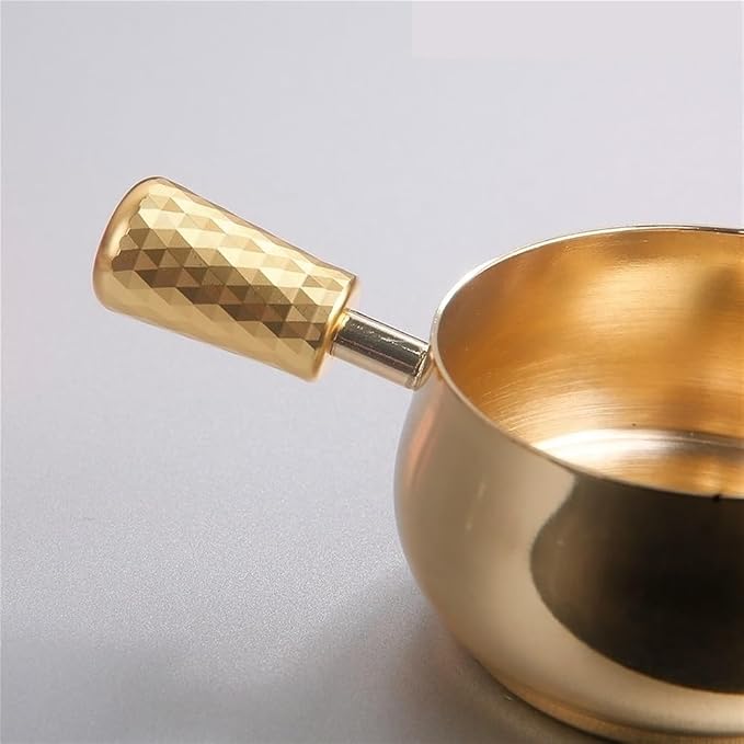 Gravy Boat Coffee Measuring Cup, Hand Drawn Can, Extraction Ounce Cup, Stainless Steel Calf Milk Pot Gravy Jug(Gold,Small)