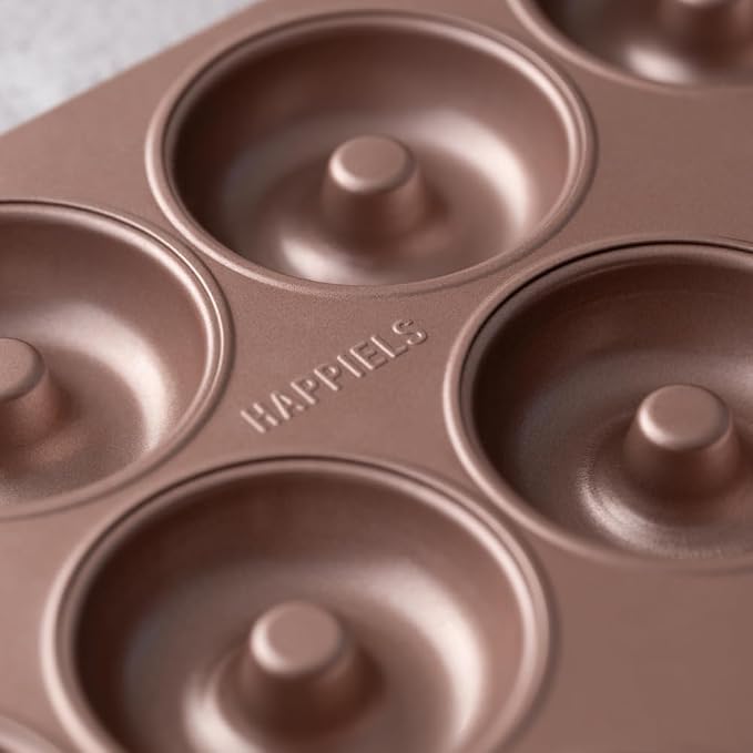 HAPPIELS 12-Well Donut Pan Nonstick for Oven Baking, PFOA & BPA Free | Donuts Mold, Doughnut Tin, Doughnuts Pans and Molds Non Stick Nontoxic without Teflon