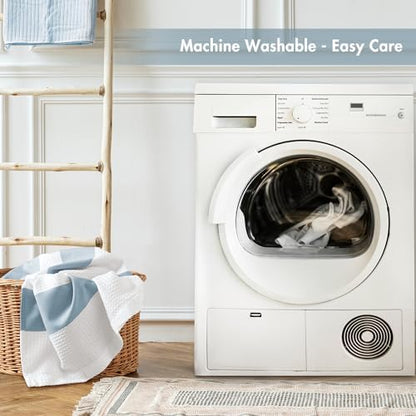 Madison Park Spa Waffle Weave Stall Shower Curtain, 36 x 72, Blue