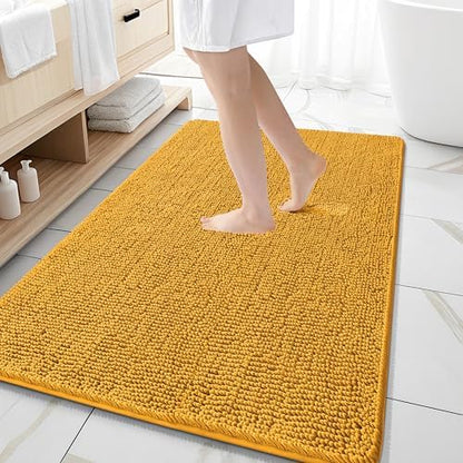 OLANLY Large Bathroom Rugs 59x35, Extra Soft Absorbent Chenille Bath Rugs