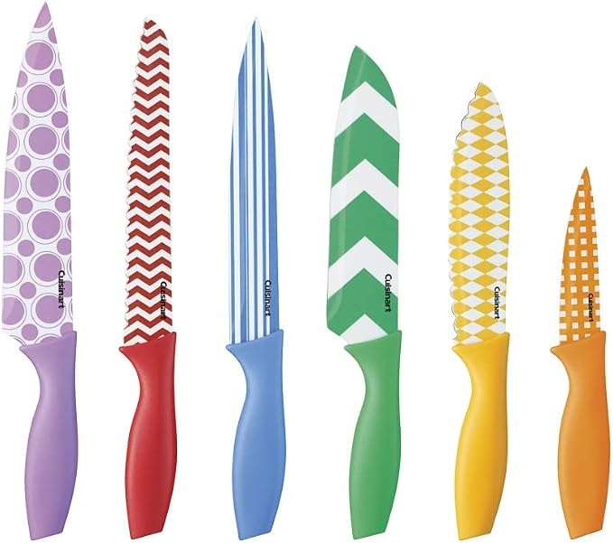 Cuisinart 12-Piece Printed Color Knife Set with Blade Guards, Multicolored