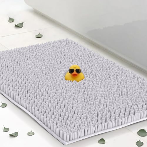 Standard Chenille Bath Mats 34"x21", Plush Absorbent Bath Mats Quick Dry, Soft & Machine Washable, Non Slip Carpet for Bathroom, Thick Bathroom Rugs, Shower Restroom Rug, Alfombras De Bano, Bathrugs