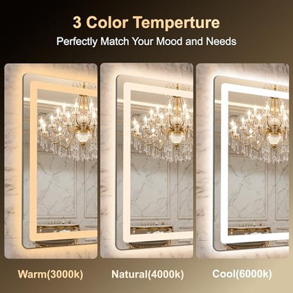 LED Bathroom Mirror, 24"x36" Bathroom Vanity Mirror with Lights