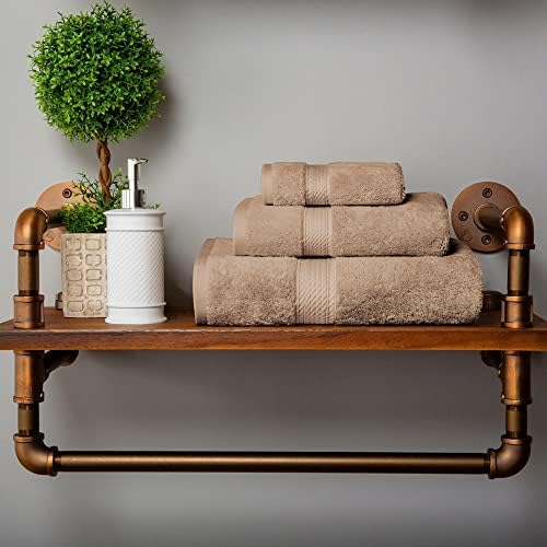 SUPERIOR Egyptian Cotton Ultra Plush & Absorbent, 3 Piece Set, Latte
