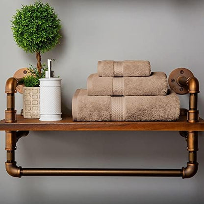 SUPERIOR Egyptian Cotton Ultra Plush & Absorbent, 3 Piece Set, Latte