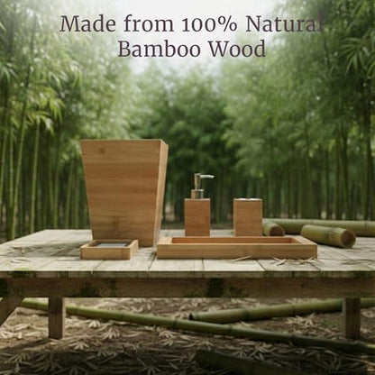 Lavish Home Bathroom Decor Set, Natural, 5-Piece-Set