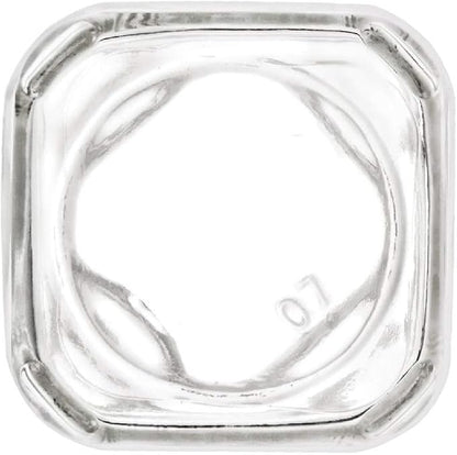 Nakpunar 12 pcs 10 oz Victorian Square Glass Jars with White Plastisol Lined Lids (10 fl oz, White)