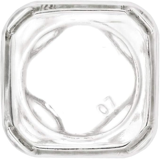 Nakpunar 12 pcs 10 oz Victorian Square Glass Jars with White Plastisol Lined Lids (10 fl oz, White)