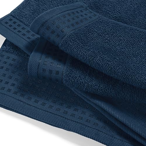 GLAMBURG 100% Cotton Oversized 2 Pack Bath Sheets 35x70, Ultra Soft Highly Absorbant Compact Quickdry & Lightweight Large Bath Sheet Set, Ideal for Gym Travel Camp Pool - Mineral Blue