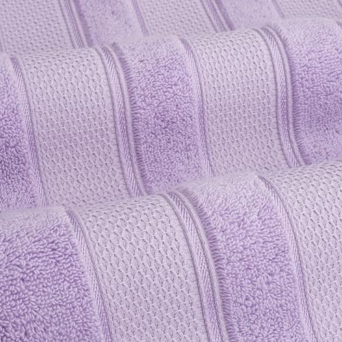 American Soft Linen Salem Turkish Bath Towel Set, 100% Cotton 600 GSM 6 Piece Towels for Bathroom, 2 Bath Towels 2 Hand Towels 2 Washcloths, Lilac