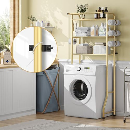 Simple Trending 3 Tier Over The Toilet Rack, Shelf Bathroom, Bathroom Stand Organizer Space Saver, Gold