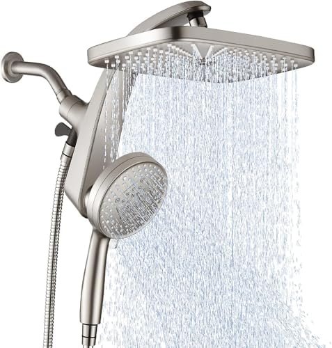 Rain Shower Head with Handheld Showerhead, Nickel 1.75GPM 460311