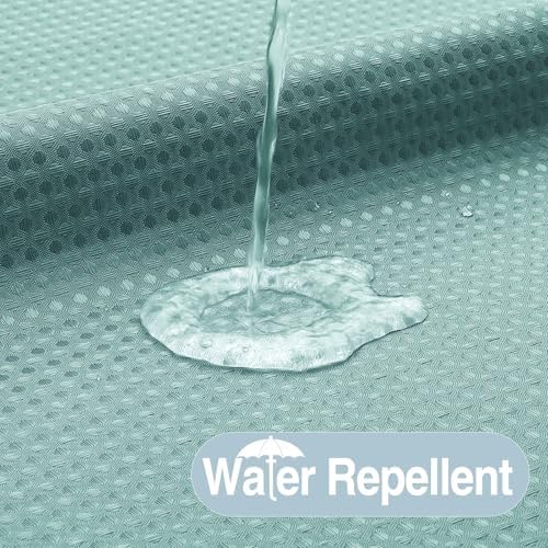 Colorful Star Teal No Hook Waffle Shower Curtain with Liner, 72 x 75 Inch