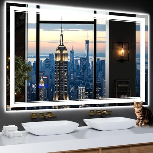 48"x30" LED Bathroom Mirror with Lights,Anti-Fog,3 Color Modes