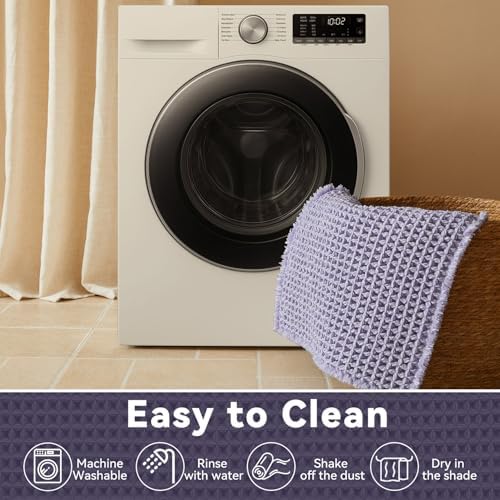 Triohero Waffle Runner Bath Mat - Long Bathroom Rugs Non Slip Washable, Ultra Soft Super Absorbent Quick Dry Boho Farmhouse Bathroom Decor, 24" x 72", Lavender Cream