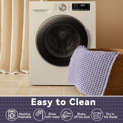Triohero Waffle Bath Mat, Cute Bathroom Rugs Non Slip, 24x36 Lavender Cream
