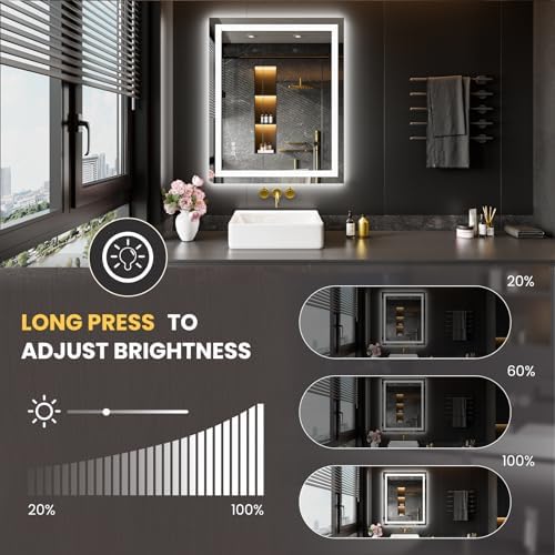 LOAAO 28"X36" LED Bathroom Mirror with Lights, UL Listed