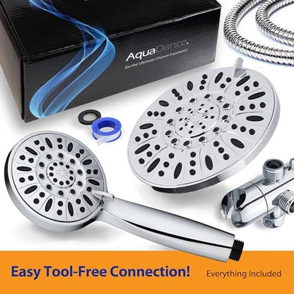 AquaDance 7" Premium High Pressure 3-way Rain & Handheld Shower Head Combo