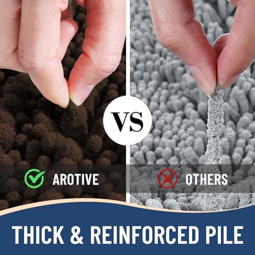 Arotive Bathroom Rugs Mat 50x30, Soft Absorbent Chenille Shaggy Bath Mat