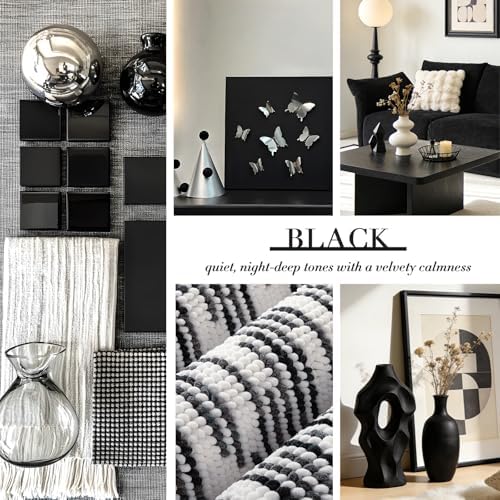 BSICPRO Bathroom Rugs Sets 2 Piece, Modern Bath Mat 20"x47"+20"x32", Black