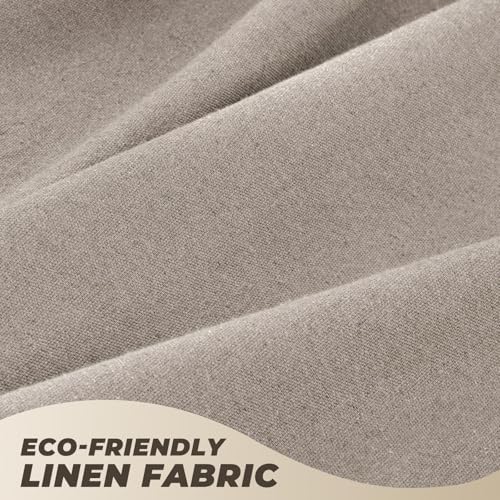 Linen Shower Curtain Boho Taupe Shower Curtain with Tassels 36"W x 72"L