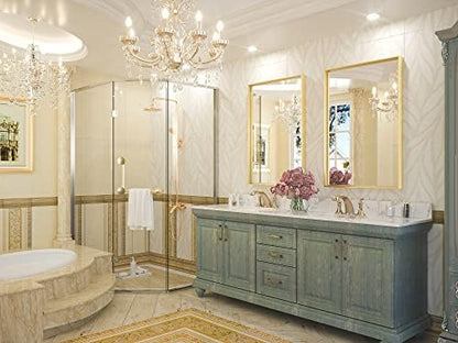 Keonjinn 24x36 Inch Gold Bathroom Mirror for Over Sink, Rectangular