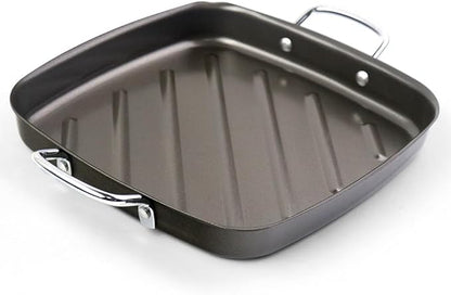 Grill Pan for Outdoor Grill - 11” Grill Pan BBQ Grill Topper With Handles Grill Trays For Grilling Barbecue Tray