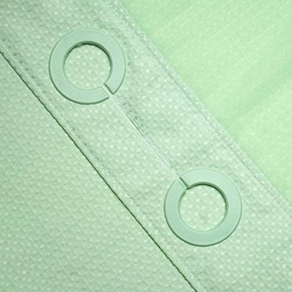 River Dream Waffle No Hook Shower Curtain with Liner,Green Light,71x74