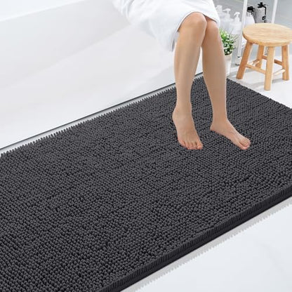 Smiry Bathroom Rugs 120X24, Luxury Chenille Extra Soft Absorbent Bath Mat