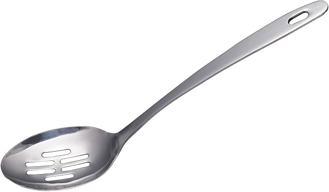IMEEA Stainless Steel Slotted Spoon 13-Inch Cooking & Serving Spoon Metal Kitchen Spoon for Draining, Pasta and Vegetables