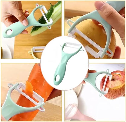 4PCS Lemon, Garlic, Tomato and Onion Storage Containers with Peeler, Freshness Keepers for Onion, Tomato, Garlic and Lemon, Ideal for Fridge Vegetable Crisper, Keeps Food Fresh Longer