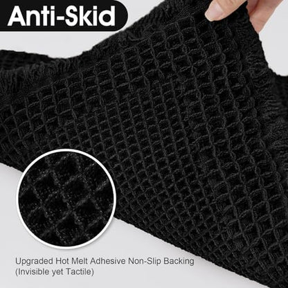 Extra Large Waffle Bath Mat, 6'x2' Black-Bordered, Super Absorbent Non-Slip Quick Dry Bathroom Rugs with Tassels, Machine Washable Ultra Soft Boho Bath Rugs for Floor, Toilet Mats Boho Farmhouse Decor