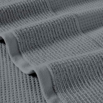 Modern Threads Waffle-Rib 6-Piece Towel Set – Premium Cotton Bath Towels, Ultra-Absorbent & Soft, Elegant Waffle Texture for Bathroom & Spa, Carbon