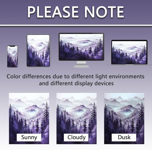 Dark Purple Forest Stall Shower Curtain, 48X72 in Narrow Small, Mountain