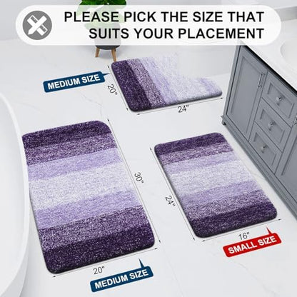 Arotive Microfiber Bathroom Rugs, Shaggy Soft Absorbent Bath Rug, 45x27