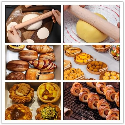 Rolling Pin,Baking Dough Roller for Dumpling, Tortilla,Pizza, Pie, Bread, Pastry.（15inch ）