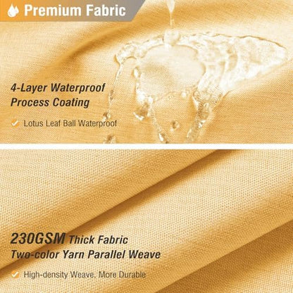 BTTN Long Linen Textured Waterproof Thick hower Curtain Set, 72x84, Gold