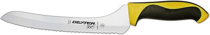 Dexter 9" Scalloped Offset Slicer, Yellow Handle