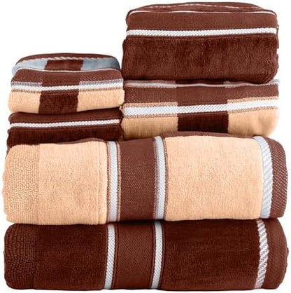 Lavish Home Bathroom Towels Set, Bathroom Accessories, Beige, Set of 6