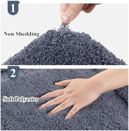 SHACOS Soft Microfiber Bathroom Rugs Set 2 Pieces with Toilet Rug