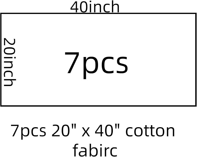 7 pcs Cotton Fabric DIY Making Supplies Quilting Patchwork Fabric Fat Quarter Bundles DIY for Quilting Cotton Patchwork Cushions (Peony, 20" x 40")