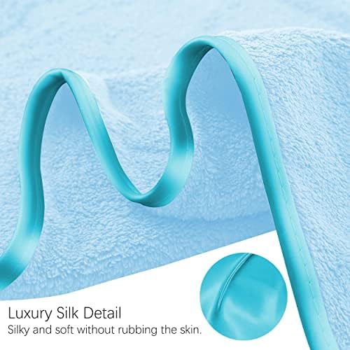 TENSTARS Silk Hemming Bath Towels for Bathroom Clearance - 27 x 55 inches - Light Thin Quick Drying - Soft Microfiber Absorbent Towel for Bath Fitness, Sports, Yoga, Travel, Gym - 2 Pack, Aquamarine