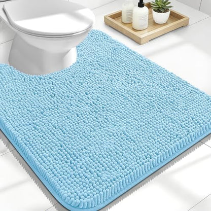 OLANLY Toilet Rugs U-Shaped 24x20, Soft Absorbent Chenille Contour Rugs