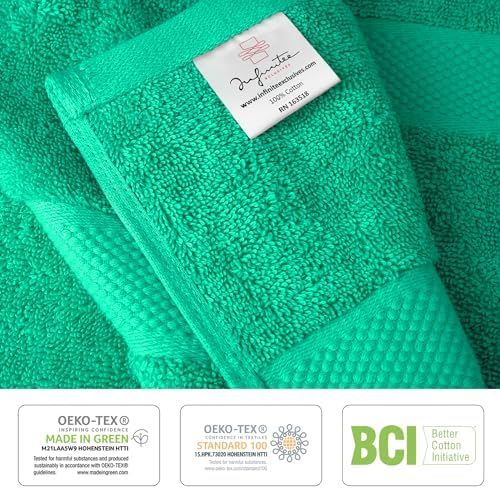 Infinitee Xclusives 100% Cotton Bath Towel Set – 8 Piece Bathroom Towel Set