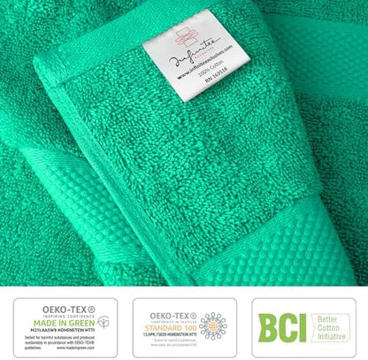 Infinitee Xclusives 100% Cotton Bath Towel Set – 8 Piece Bathroom Towel Set