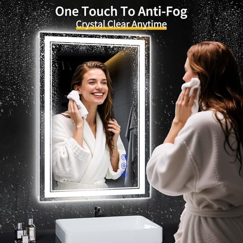 38"x26" LED Bathroom Mirror with Lights,Anti-Fog,3 Color Modes