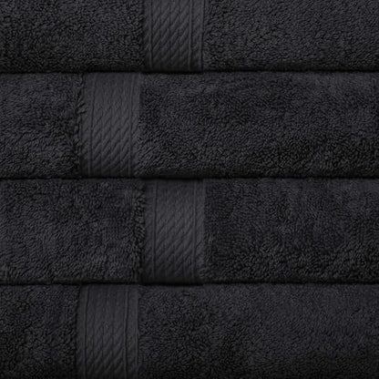 SUPERIOR Egyptian Cotton Plush & Absorbent, Hand Towel Set of 4, Black