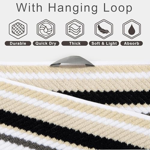 VOOVA & MOVAS Bathroom Hand Towels 4 Pack, 100% Cotton, 16x27 in
